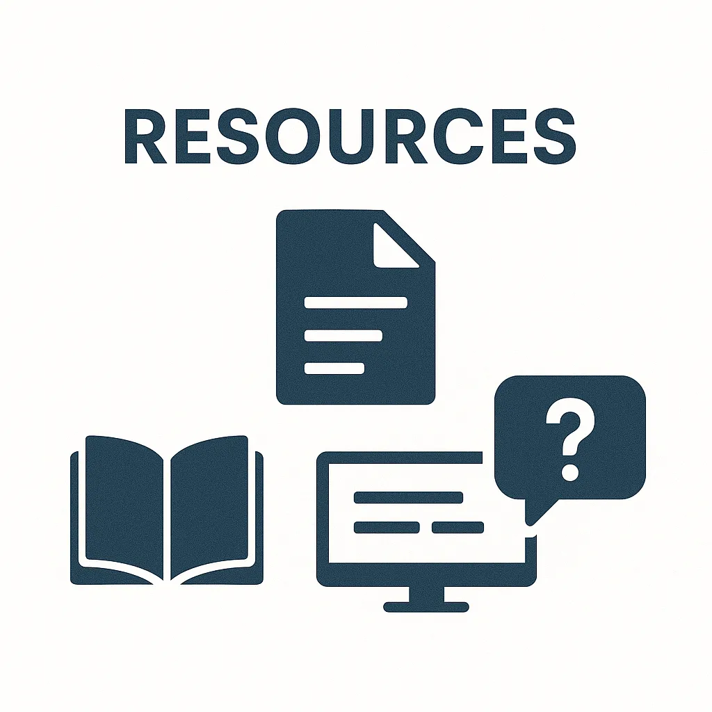 Illustration of documentation, guides, and support resources